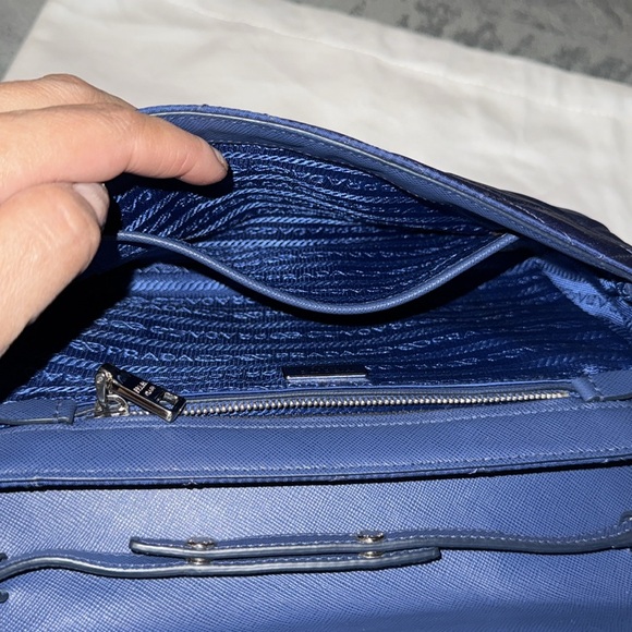 Preloved Prada quilted nylon shoulder bag navy blue pristine condition 9 1/2”X 6 - Picture 8 of 8